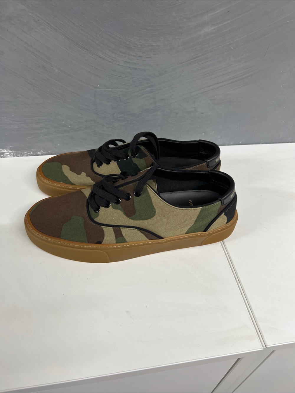 Saint Laurent Camouflage Low-Top Sneakers